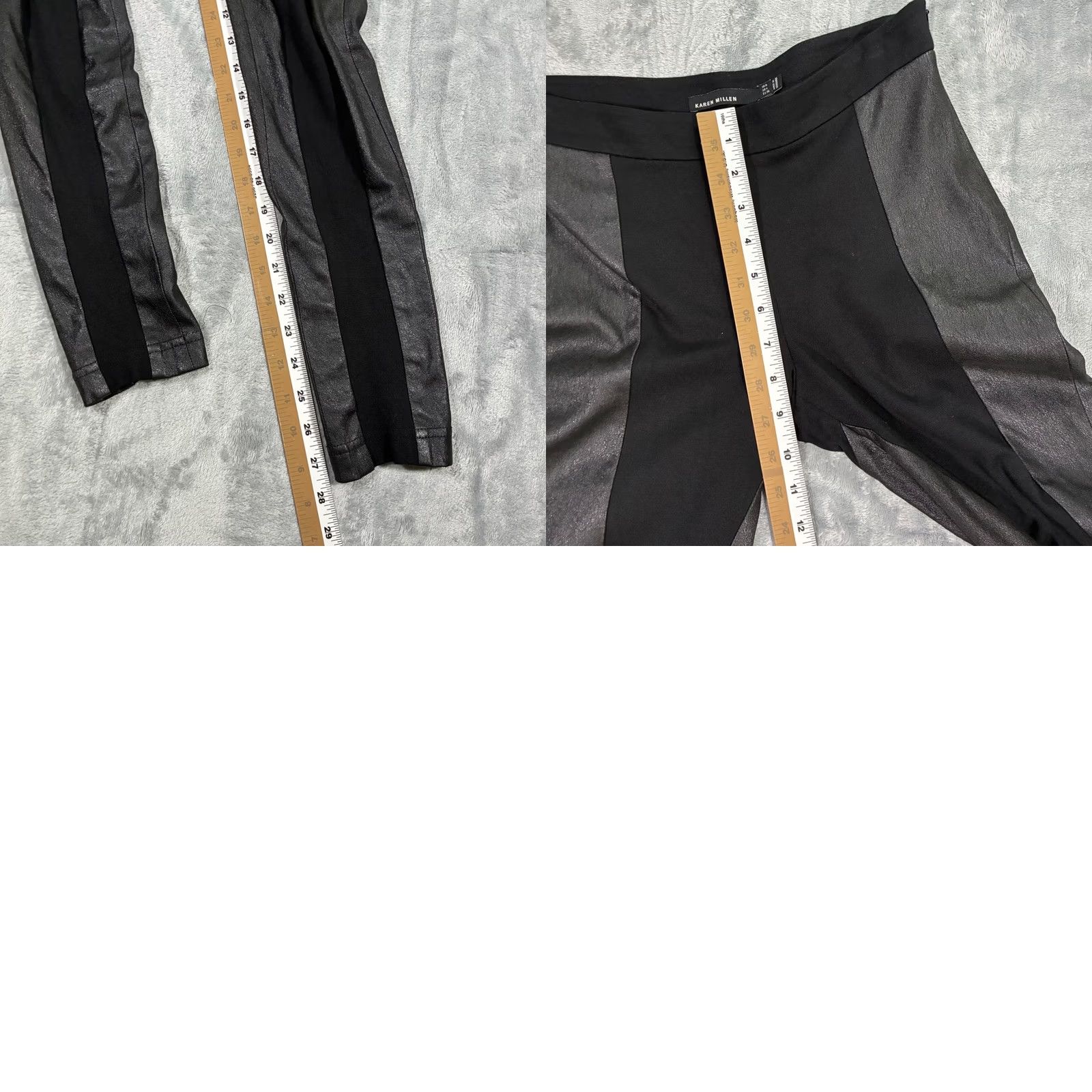Karen Millen Karen Millen Black Faux Leather Panel Leggings Pants Womens 4 Size 27" / US 4 / IT 40 - 8 Thumbnail