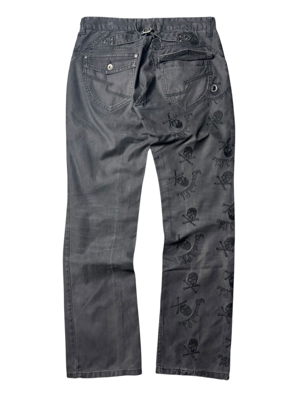If Six Was Nine 2000s Semantic Design Vkei Skull Poem Faded Pants Size US 30 / EU 46 - 1 Thumbnail