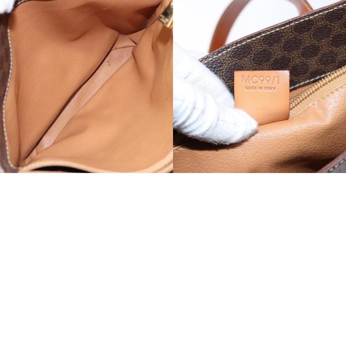 Celine CELINE Macadam Canvas Hand Bag Pvc Leather Brown Gold Size ONE SIZE - 13 Thumbnail