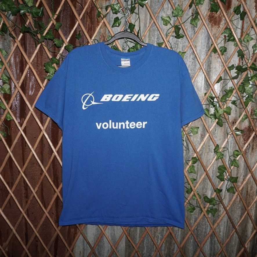 Gildan Large - Vintage Y2K Boeing volunteer essential blue T-shirt Size US L / EU 52-54 / 3 - 1 Thumbnail
