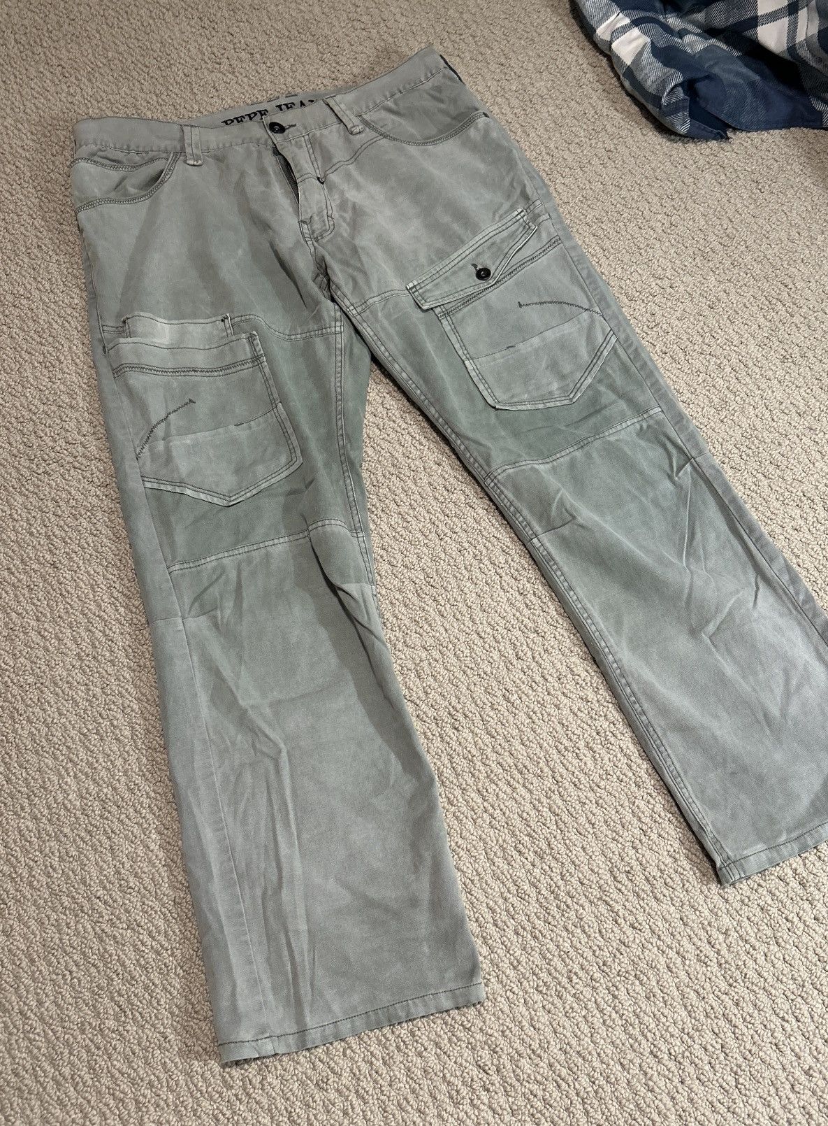 Vintage Vintage Y2K Straight Leg Cargo Utility Pants Skater 38x31 Size US 38 / EU 54 - 4 Thumbnail
