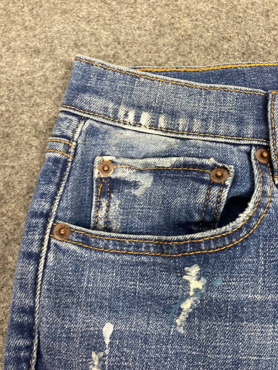 Gap gap japanese brands paint splatter distressed denim Size 36" / US 14 / IT 50 - 11 Thumbnail