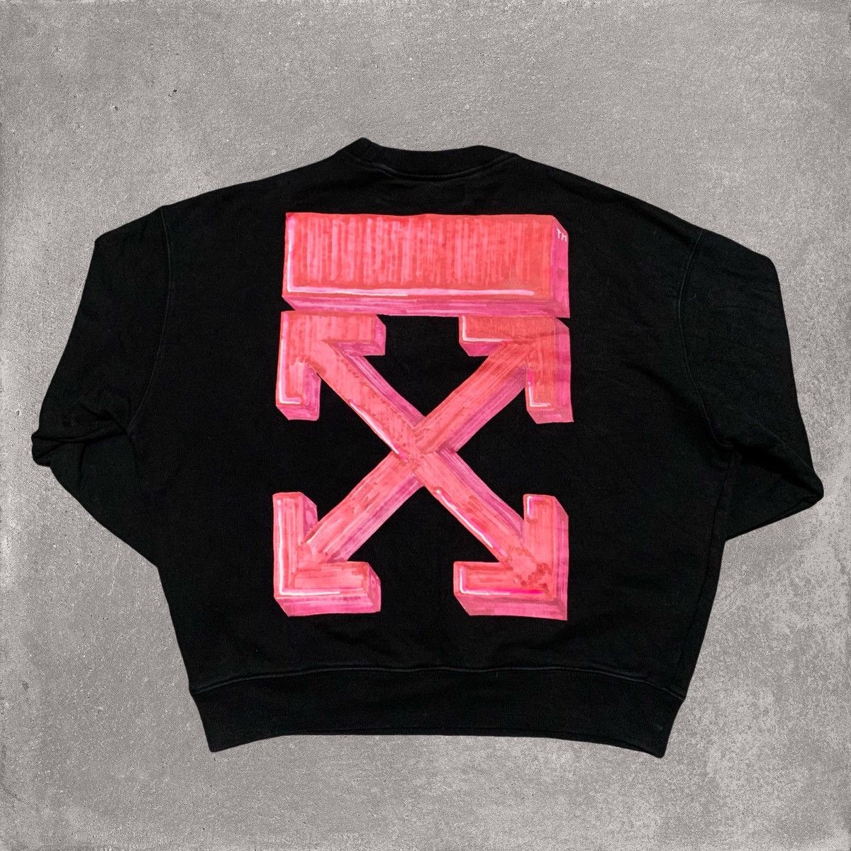 Off-White Off White Medium Pink Marker Arrow Black Sweatshirt Crewneck Size US M / EU 48-50 / 2 - 1 Thumbnail