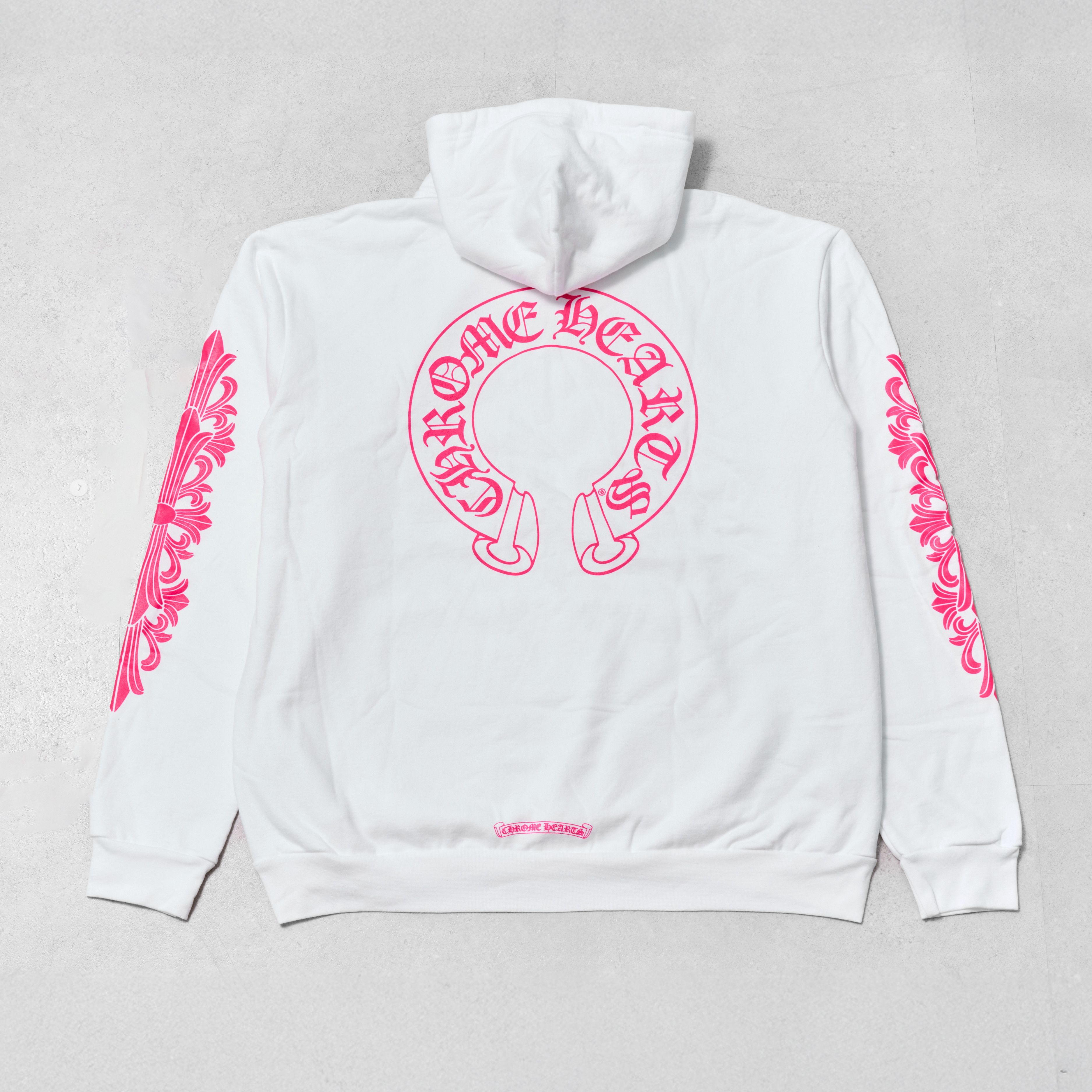 Chrome Hearts CHROME HEARTS horsehoe logo hoodie neon magenta print white Size XL / US 12-14 / IT 48-50 - 3 Thumbnail