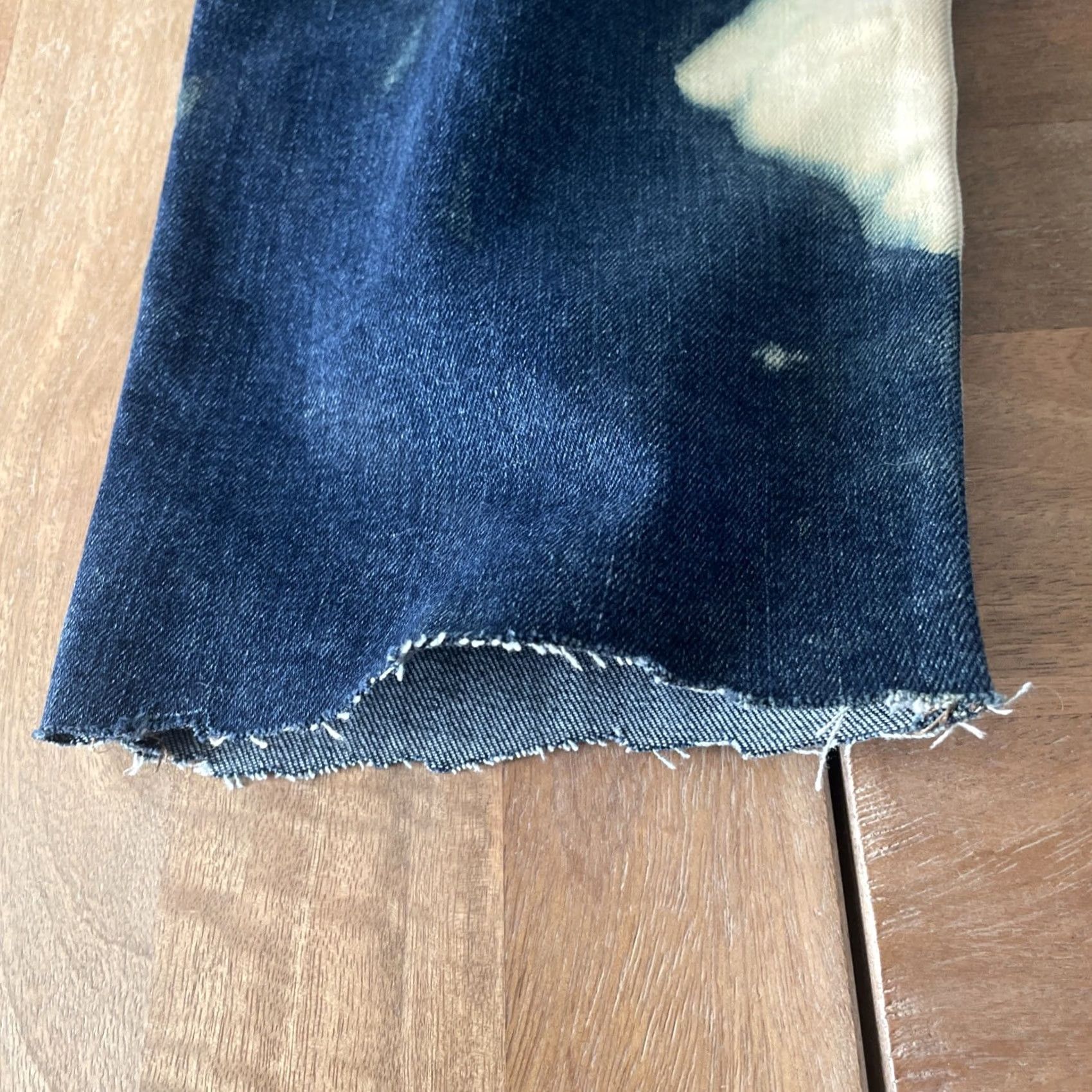 Hudson VINTAGE Hudson Ethan Biker Skinny Moto Jeans Mens 36 (Measures 38x30.5) Raw Hem Splatter Blue Denim Cotton Size US 36 / EU 52 - 5 Thumbnail