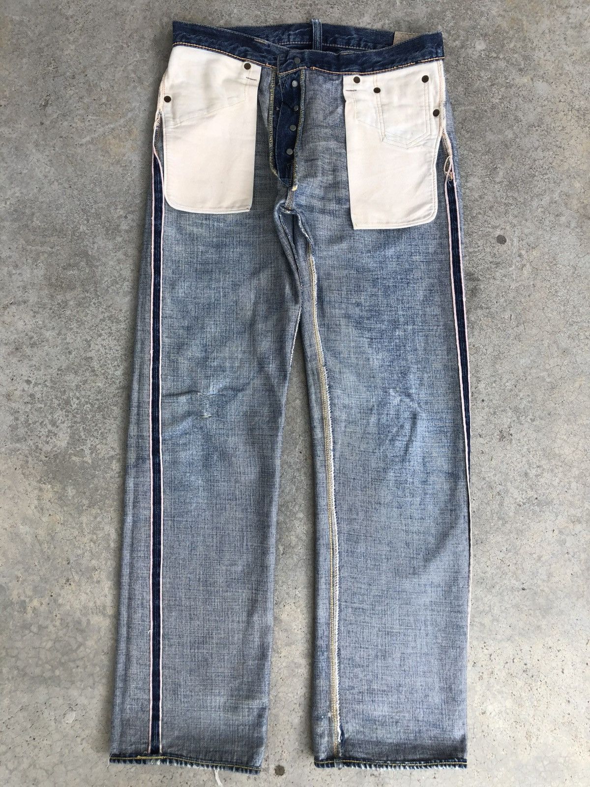 Sugar Cane Vintage Sugarcane 901 Star Distressed Jeans Selvedge Denim Size US 32 / EU 48 - 13 Thumbnail