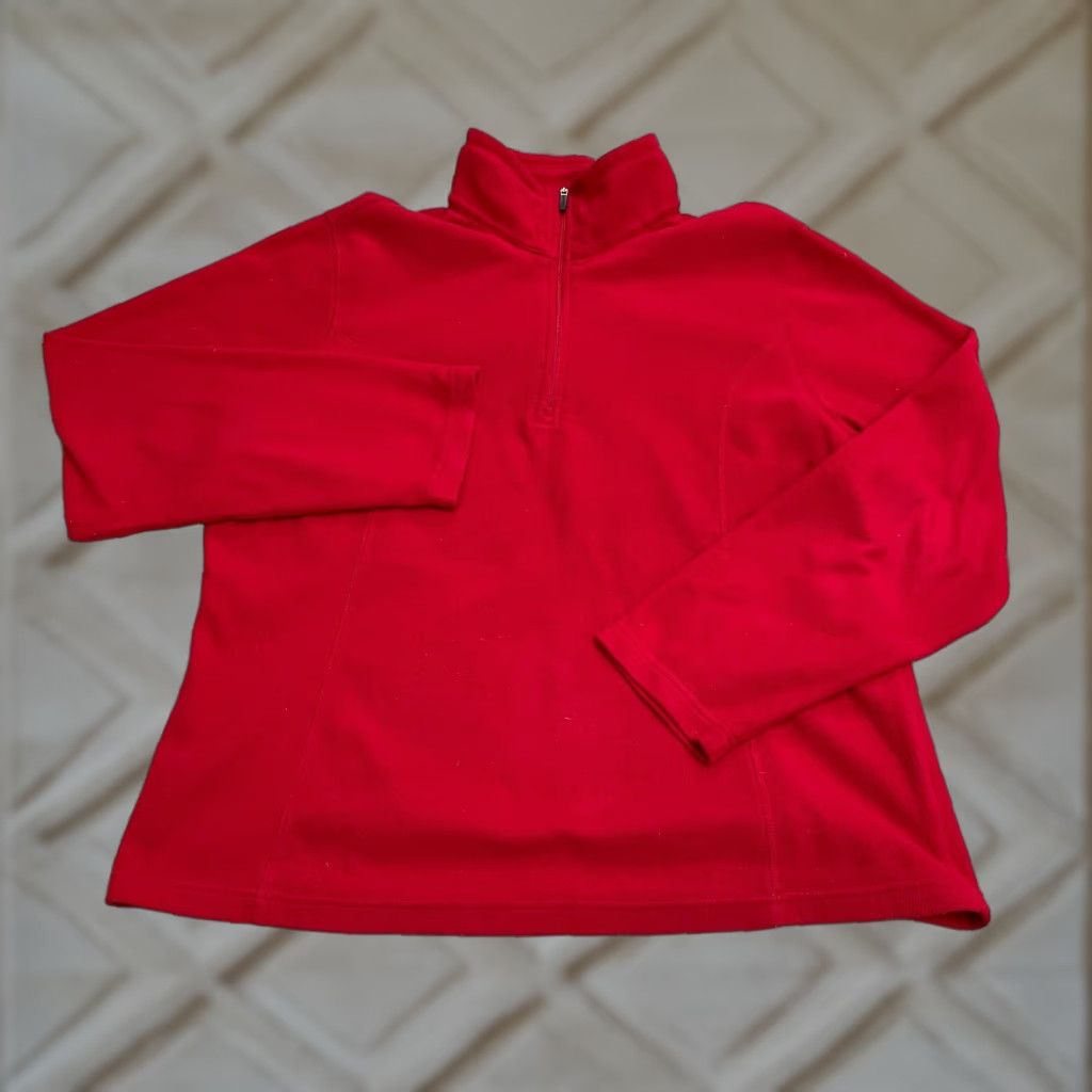 Lands' End Lands' End Thermacheck Fleece Jacket Womens XL Red 1/4 Zip Lightweight Outdoor Shirt Womens XL Red Lands' End Jacket Size XL / US 12-14 / IT 48-50 - 1 Thumbnail
