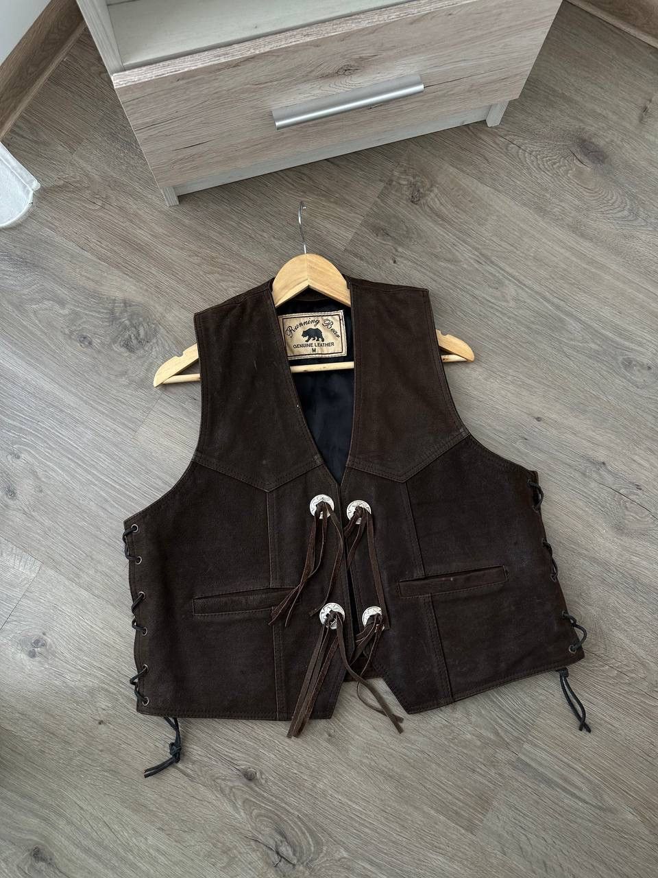 Genuine Leather × Vintage Vintage Genuine Leather Brown Cowboy West Jacket Size US M / EU 48-50 / 2 - 2 Thumbnail