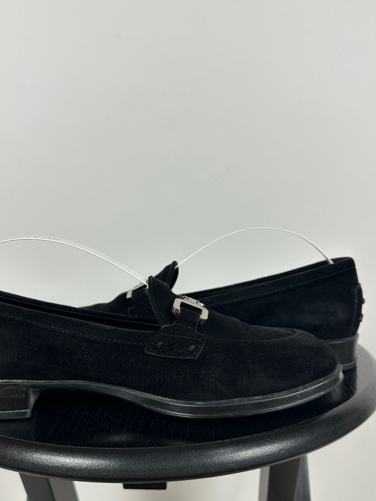 Tod's Tod’s Black Suede Horsebit Buckle Loafers Size US 6.5 / IT 36.5 - 18 Thumbnail