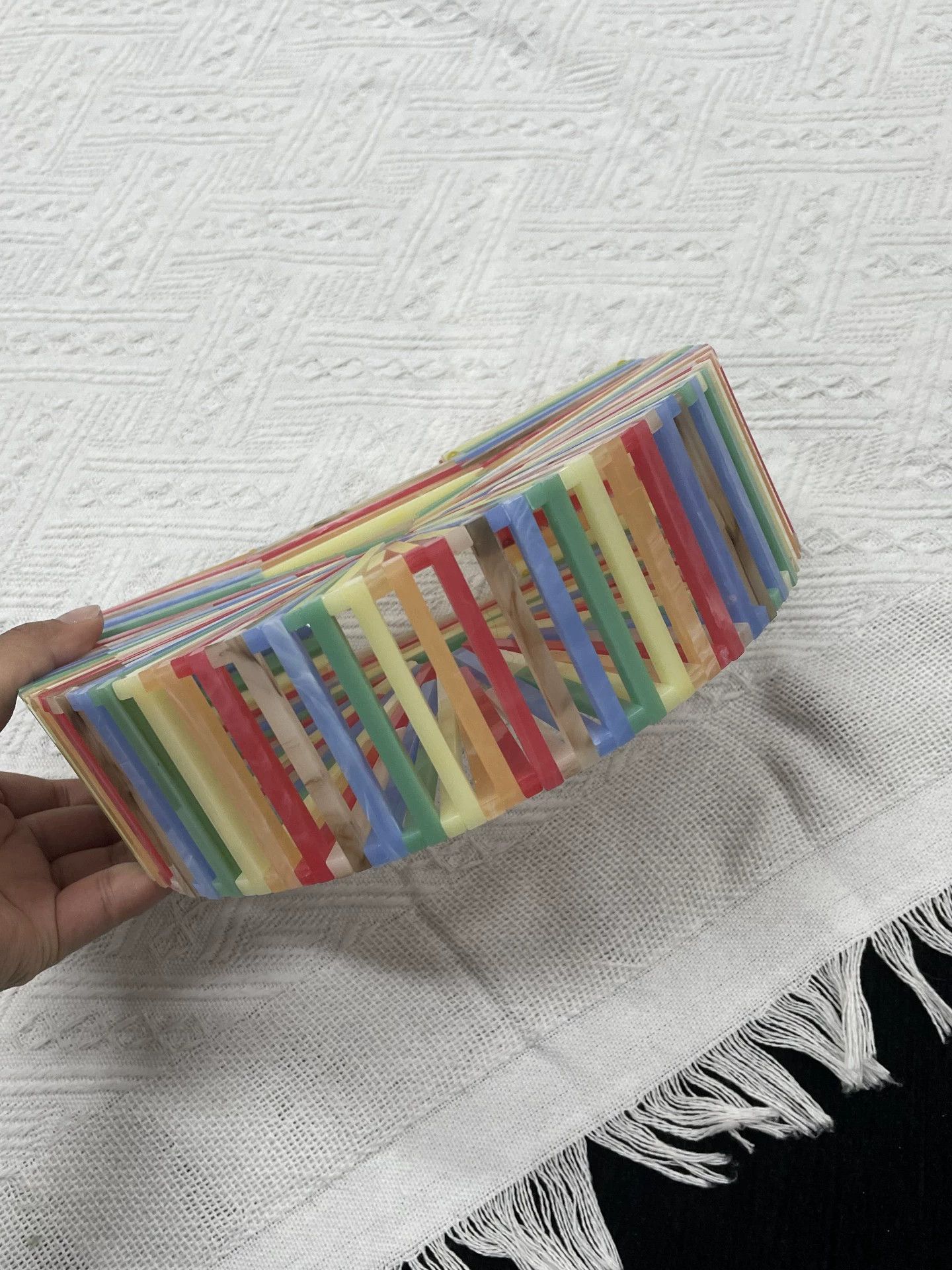 Cult Gaia Cult Gaia Colorful Acrylic Bamboo Clutch New Size ONE SIZE - 3 Thumbnail