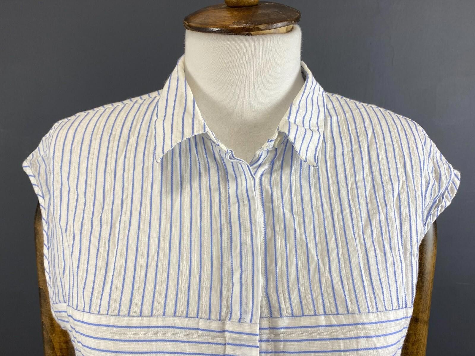 Edwin Edwin White Stripe W'Nadeen Sleeveless Shirt Size M Size M / US 6-8 / IT 42-44 - 4 Thumbnail