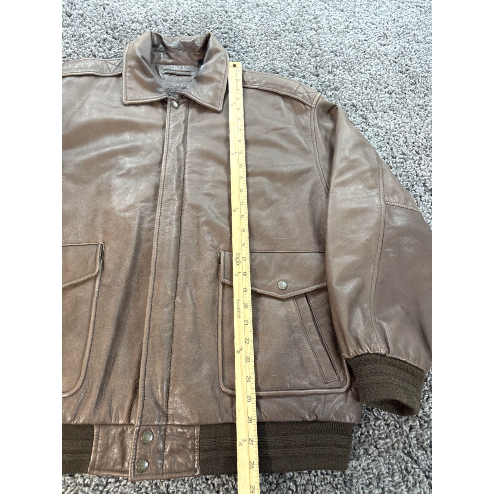 Roundtree & Yorke VINTAGE Roundtree & Yorke Leather A2 Bomber Jacket XL Regular Men Dark Brown Size US XL / EU 56 / 4 - 2 Thumbnail