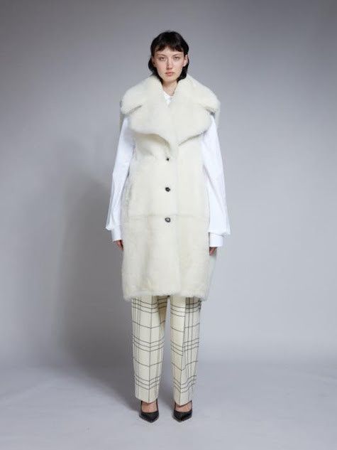 Marni oc11z0525 Faux Fur Gilet in White Size XL / US 12-14 / IT 48-50 - 1 Thumbnail