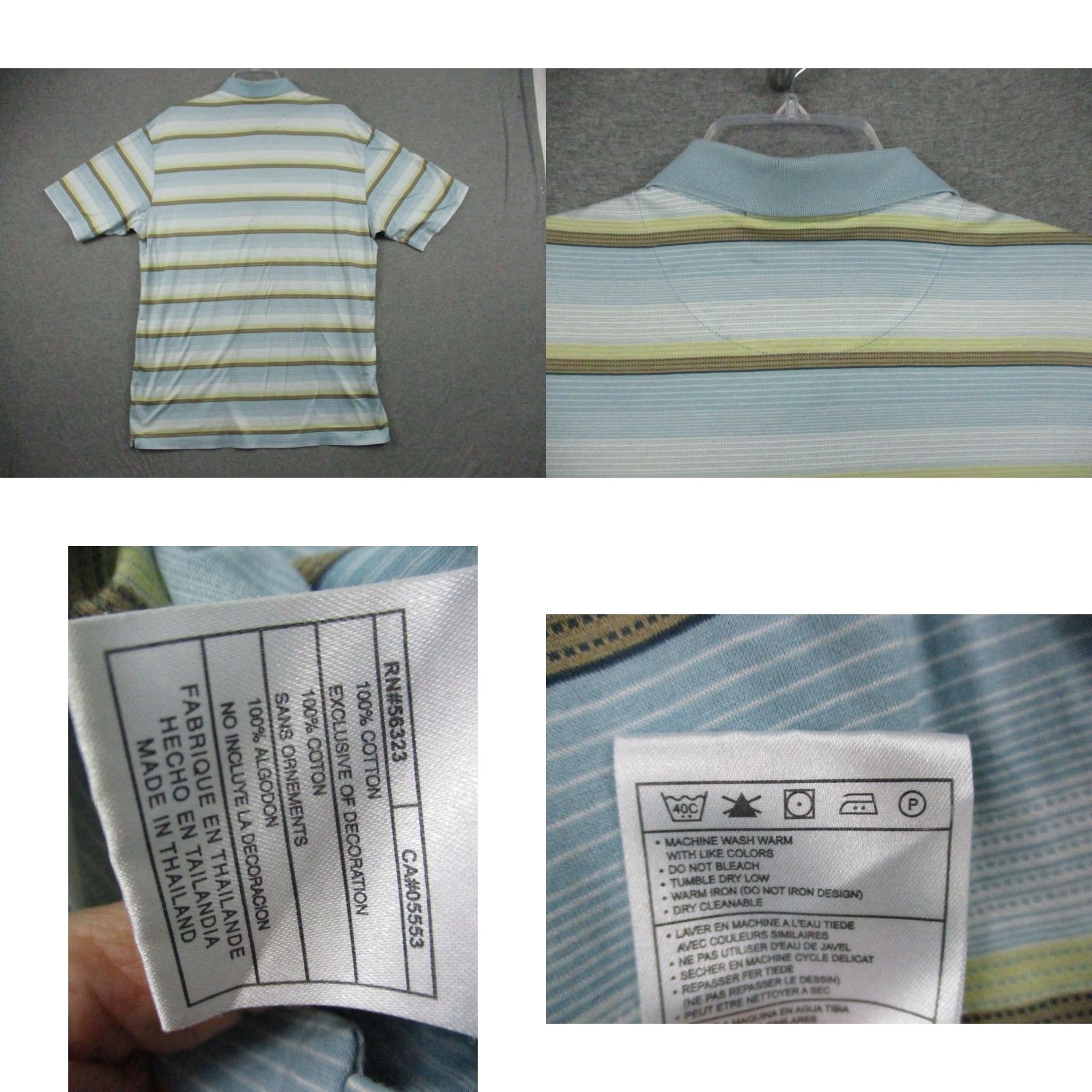 Nike Nike Tiger Woods Polo Shirt XL Men Blue Striped Dri-Fit Athletic Golf Polo Shirt Mens Size US XL / EU 56 / 4 - 8 Thumbnail