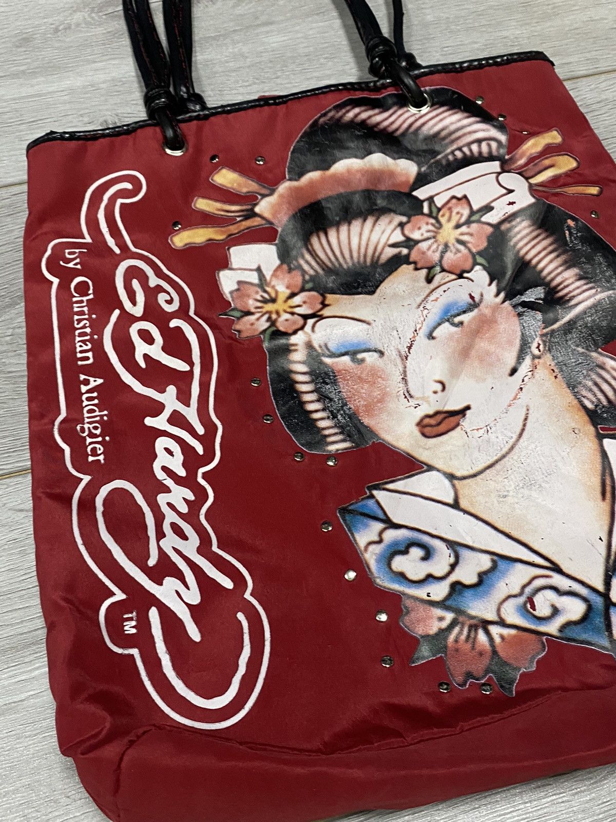 Ed Hardy Ed Hardy Japanese Geisha big logo bag shopper handle Size ONE SIZE - 4 Thumbnail