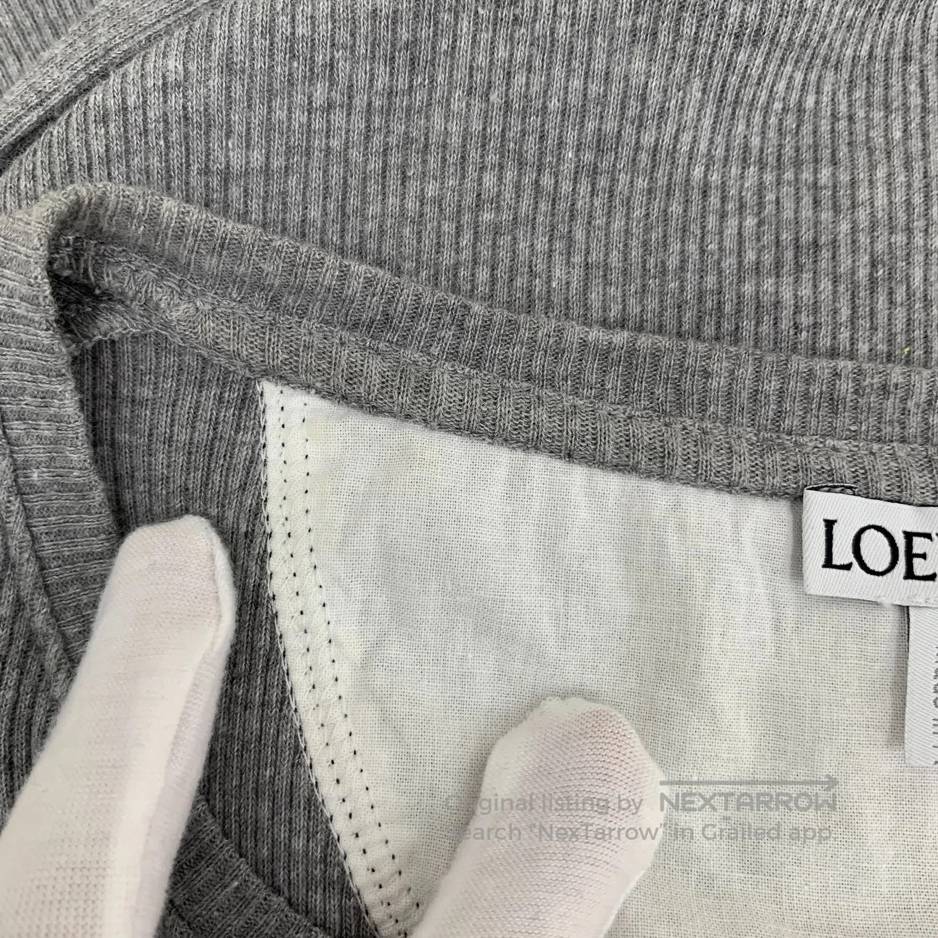 Loewe Loewe Grey Logo Embroidered Cotton Round Neck Sleeveless K Size XS / US 0-2 / IT 36-38 - 9 Thumbnail