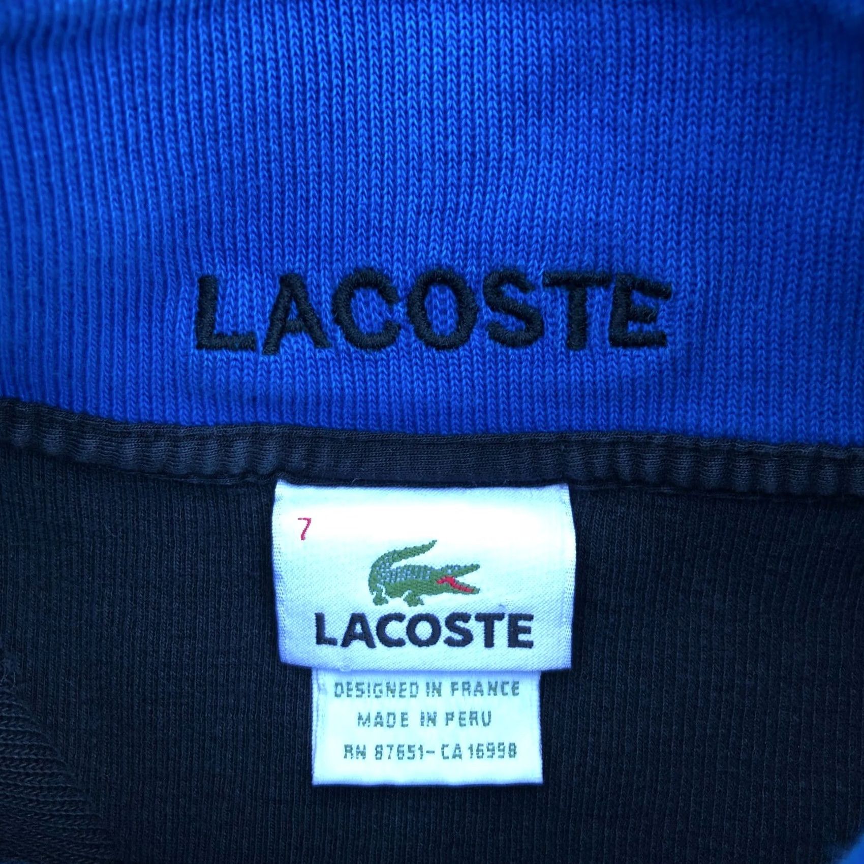Lacoste LACOSTE 1/4 Zip Pullover Sweater Mens Blue Ribbed Croc Logo Pockets Sweatshirt 7 Size US M / EU 48-50 / 2 - 3 Thumbnail