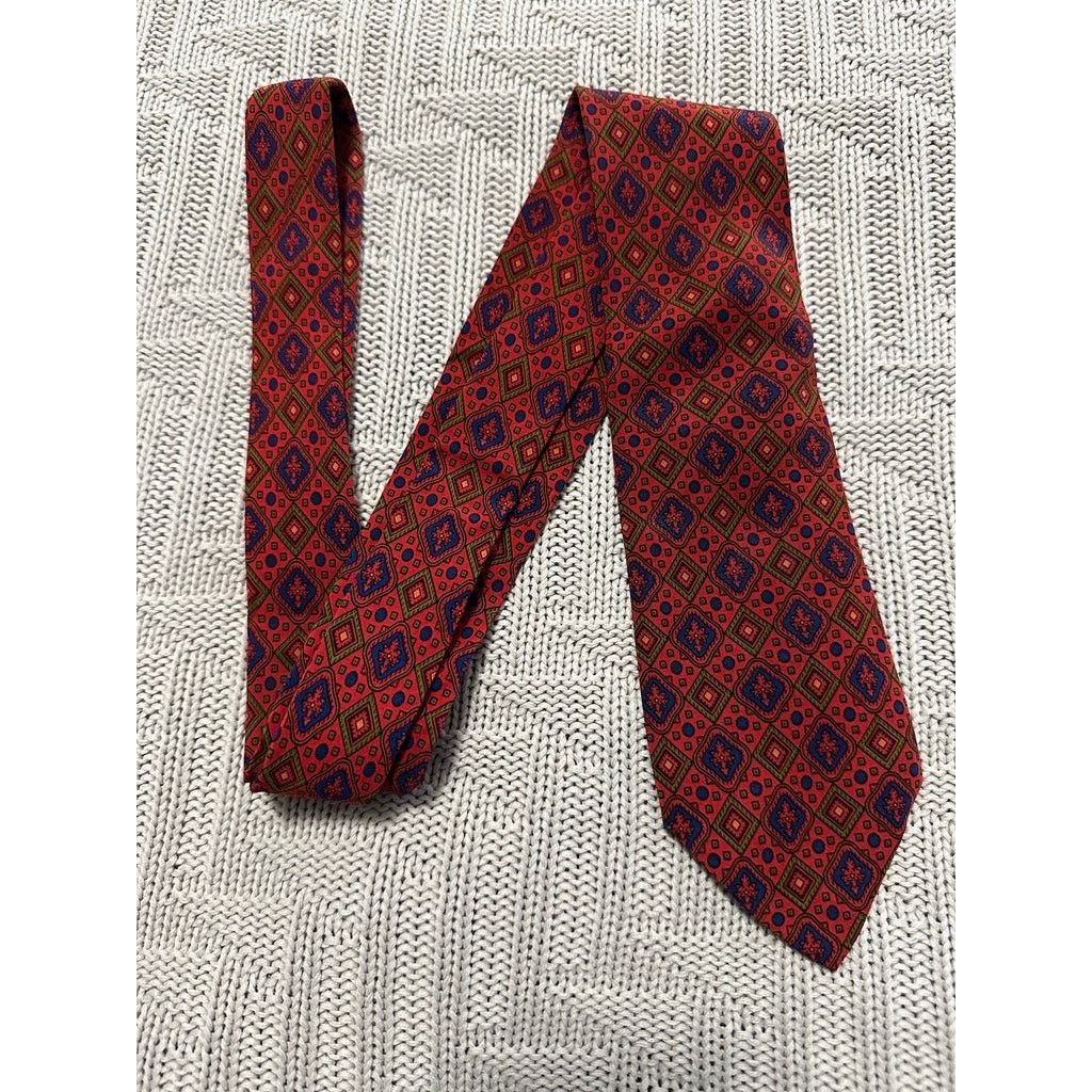 DuPont Vintage ST Dupont red geometric silk tie Size ONE SIZE - 1 Thumbnail
