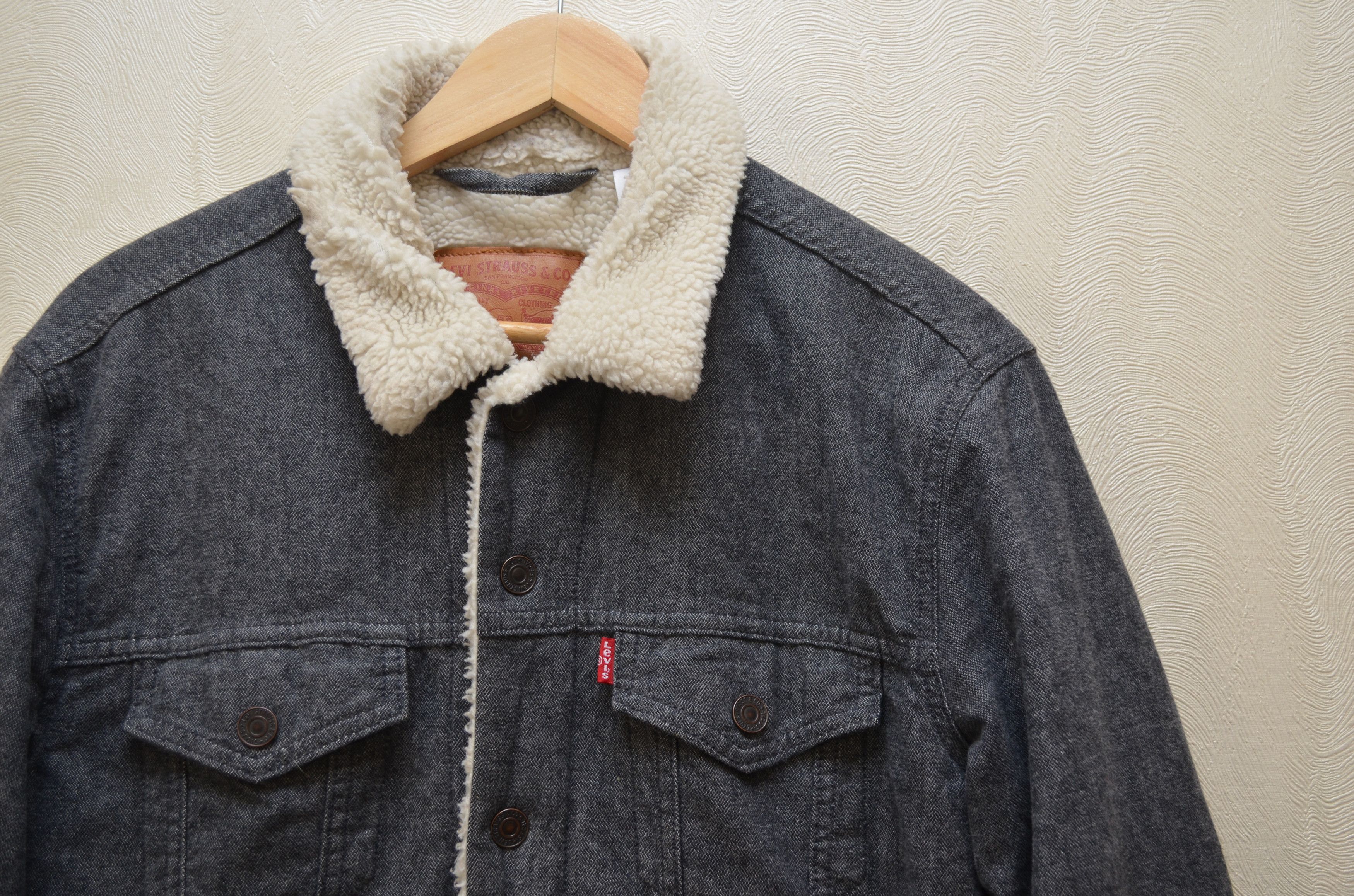 Levi's Levi's Biffy Grey Trucker Sherpa Jacket Size M Size US M / EU 48-50 / 2 - 5 Thumbnail