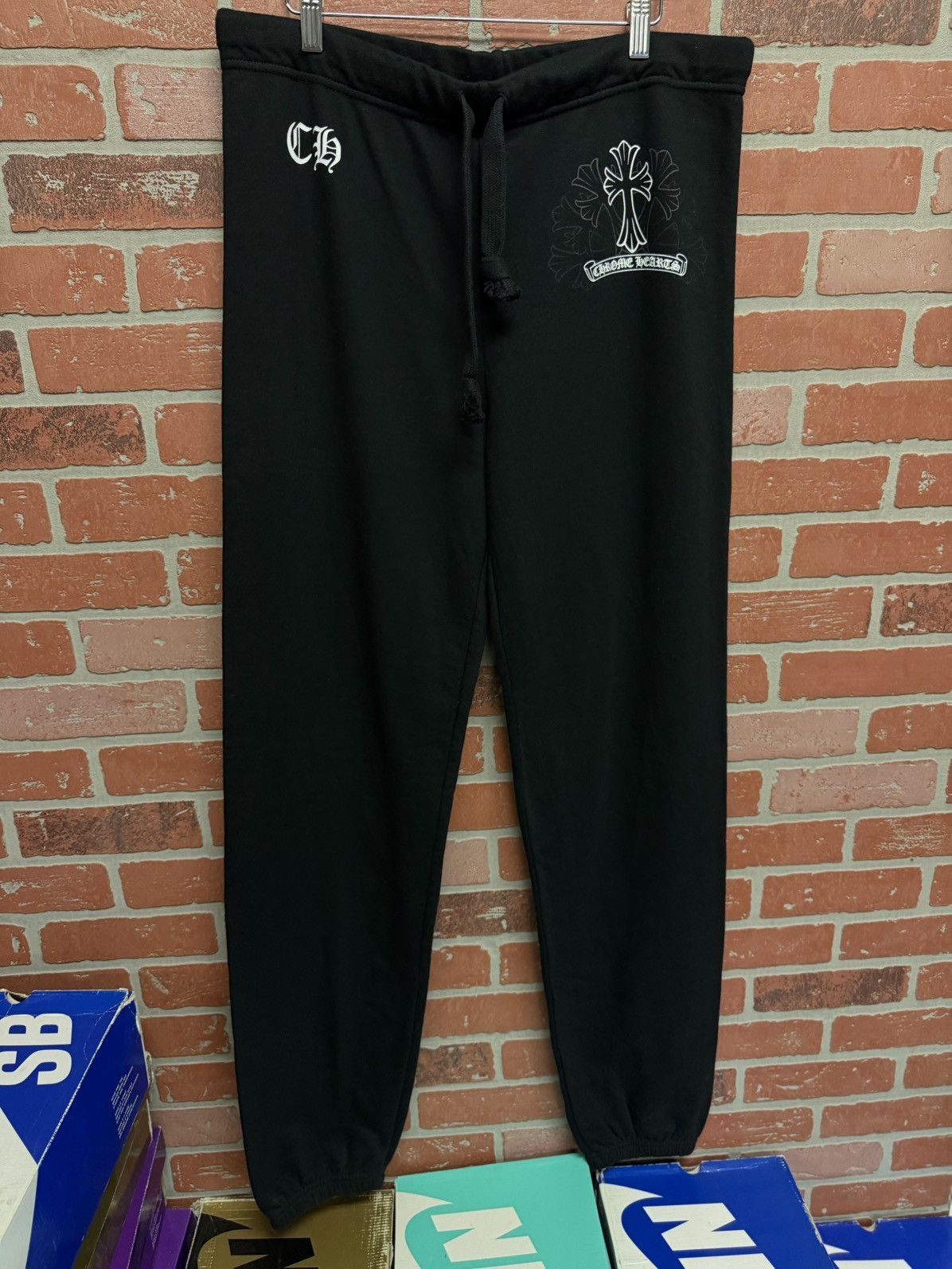 Chrome Hearts × Vintage Chrome Hearts Vintage Black White Sweatpants SZ Large Size US 33 - 4 Thumbnail