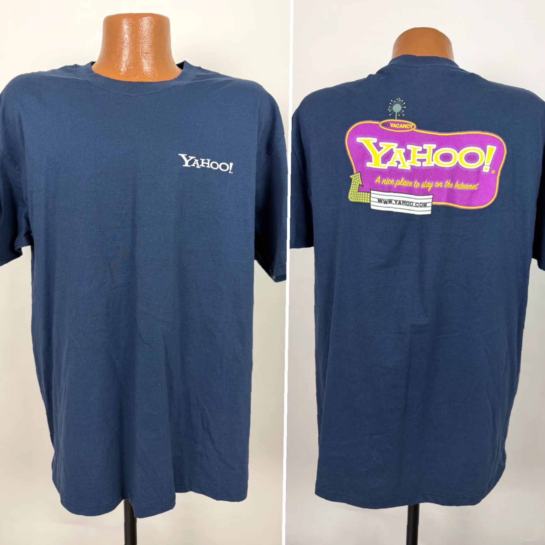 Port & Company VINTAGE Port & Company Shirt Mens Large Blue Cotton 