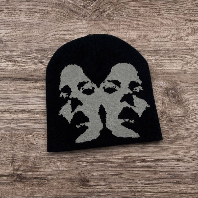 Other Opium Avantgarde Beanie | ALT Grunge Y2K Graphic Face Hat Size ONE SIZE - 1 Preview