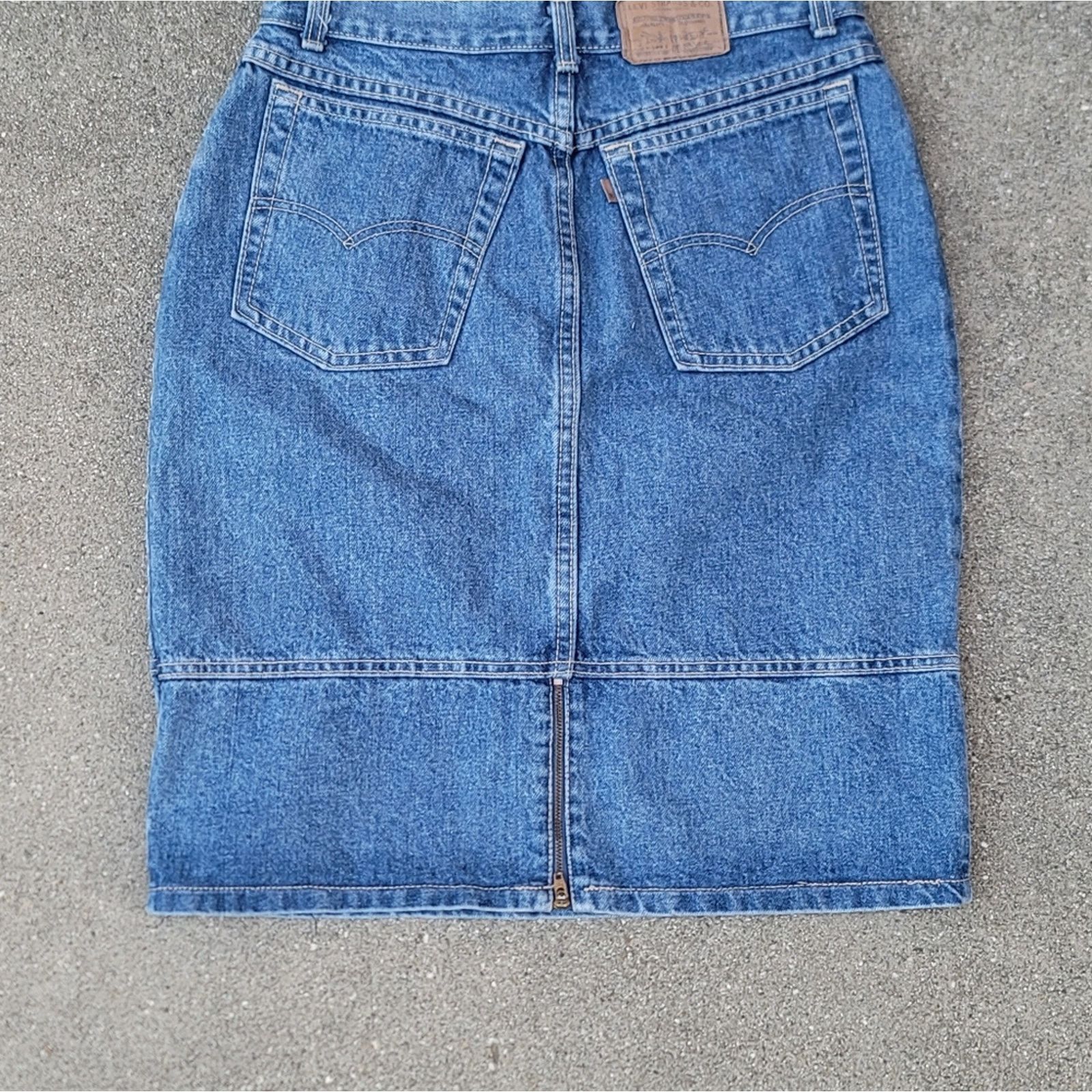 Levi's Vtg Levi's Fitted Midi Denim Skirt Size 28" / US 6 / IT 42 - 3 Thumbnail