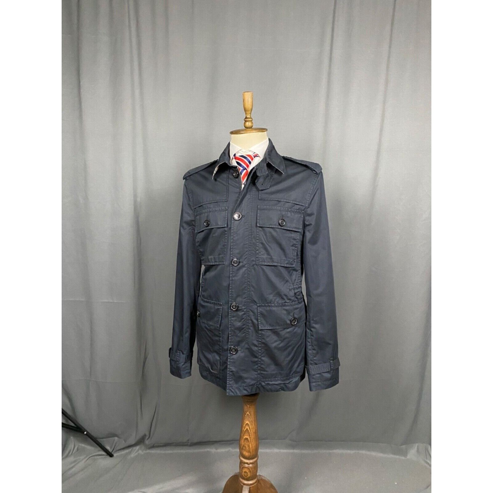 Burberry Burberry Nova Check Dark Blue Multipocket Utility Field Jack Size US XL / EU 56 / 4 - 2 Thumbnail