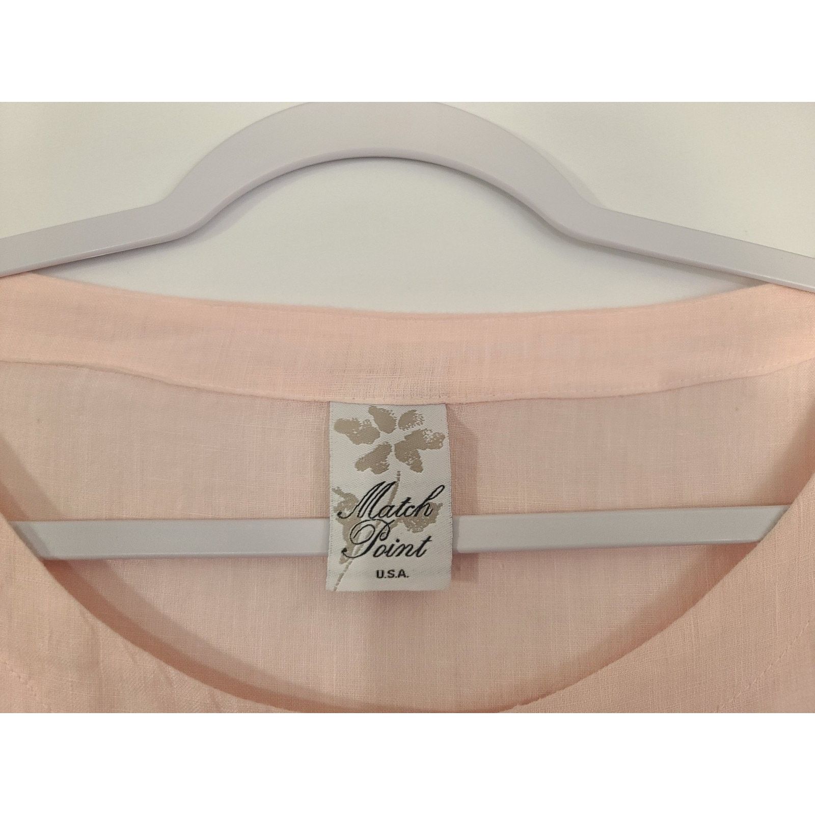 Other Matchpoint Womens 100% Linen Pink Tunic Skirt Set Large Size 32" / US 10 / IT 46 - 6 Thumbnail