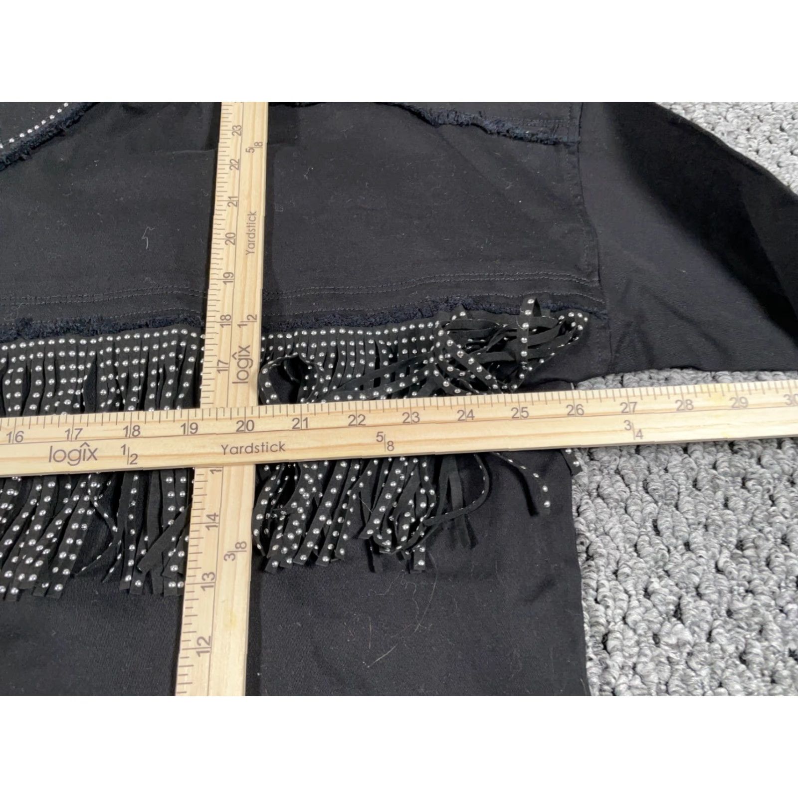 Vintage VINTAGE Western Fringe Snap Button Jacket Women’s Medium Black Cowboy Cowgirl Retro Western Rockabilly Denim 90s Girls Size M / US 6-8 / IT 42-44 - 5 Thumbnail