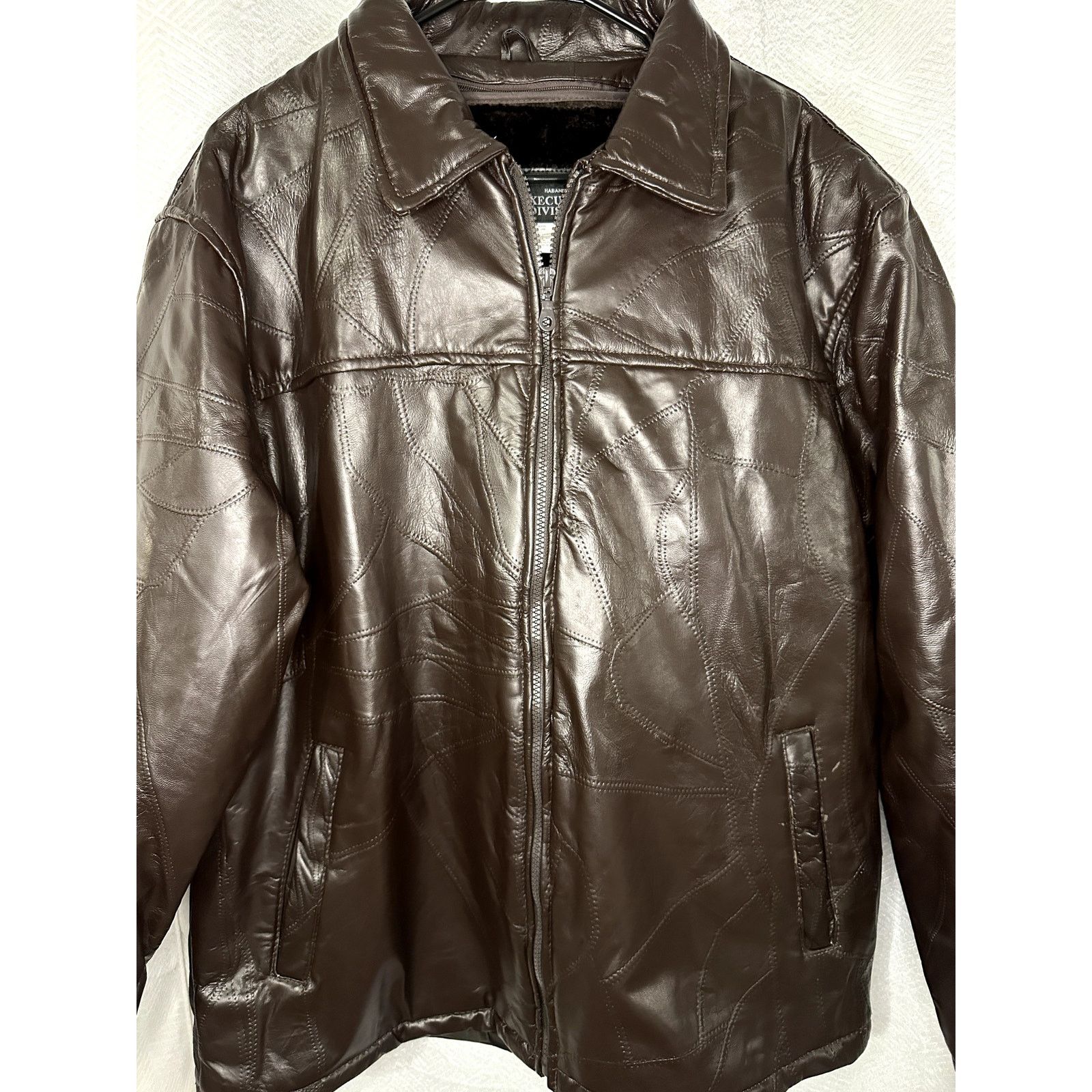 Haband Haband Executive Division Leather Moto-Jacket Dark Brown XL Size US XL / EU 56 / 4 - 5 Thumbnail
