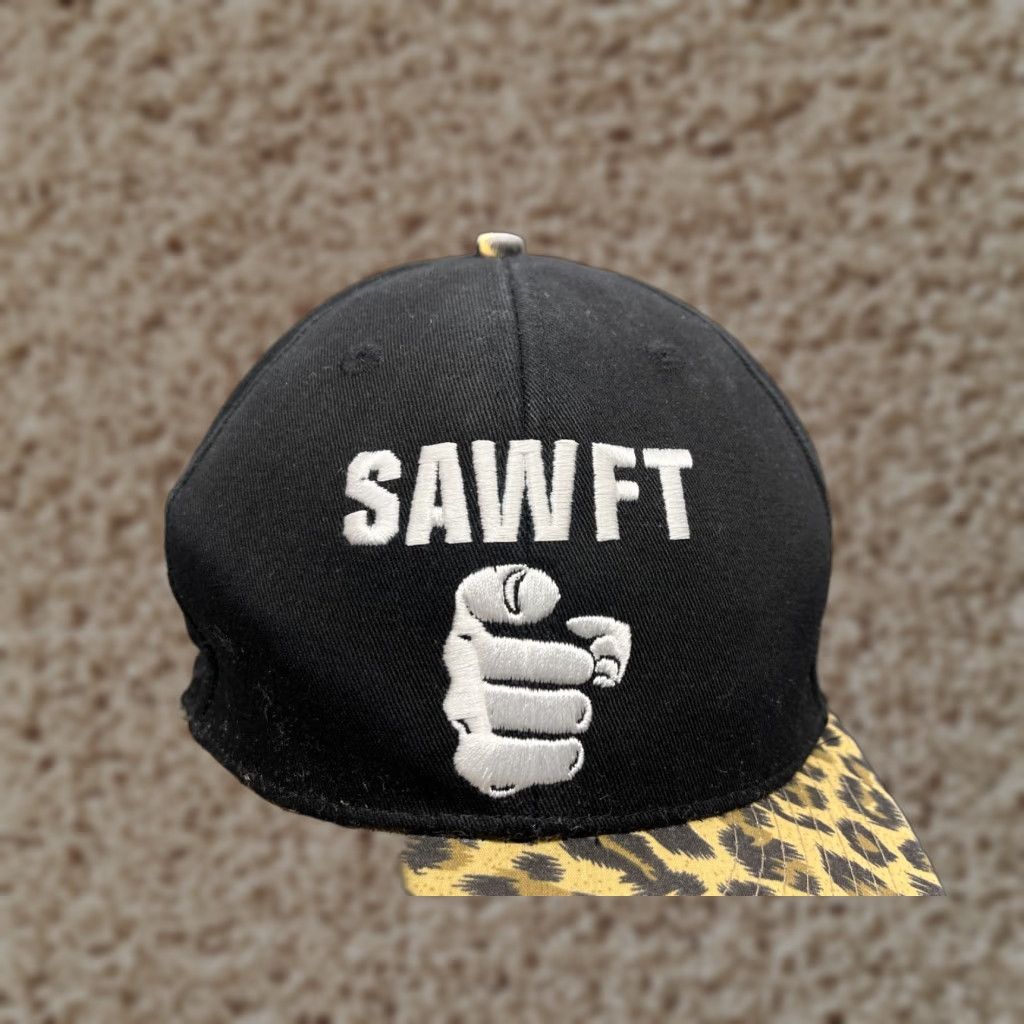 Kenzo VINTAGE SAWFT Enzo & Cass WWE Hat Cap Snap Back Adult OS Black Cotton Poly Leopard Print Size ONE SIZE - 1 Thumbnail
