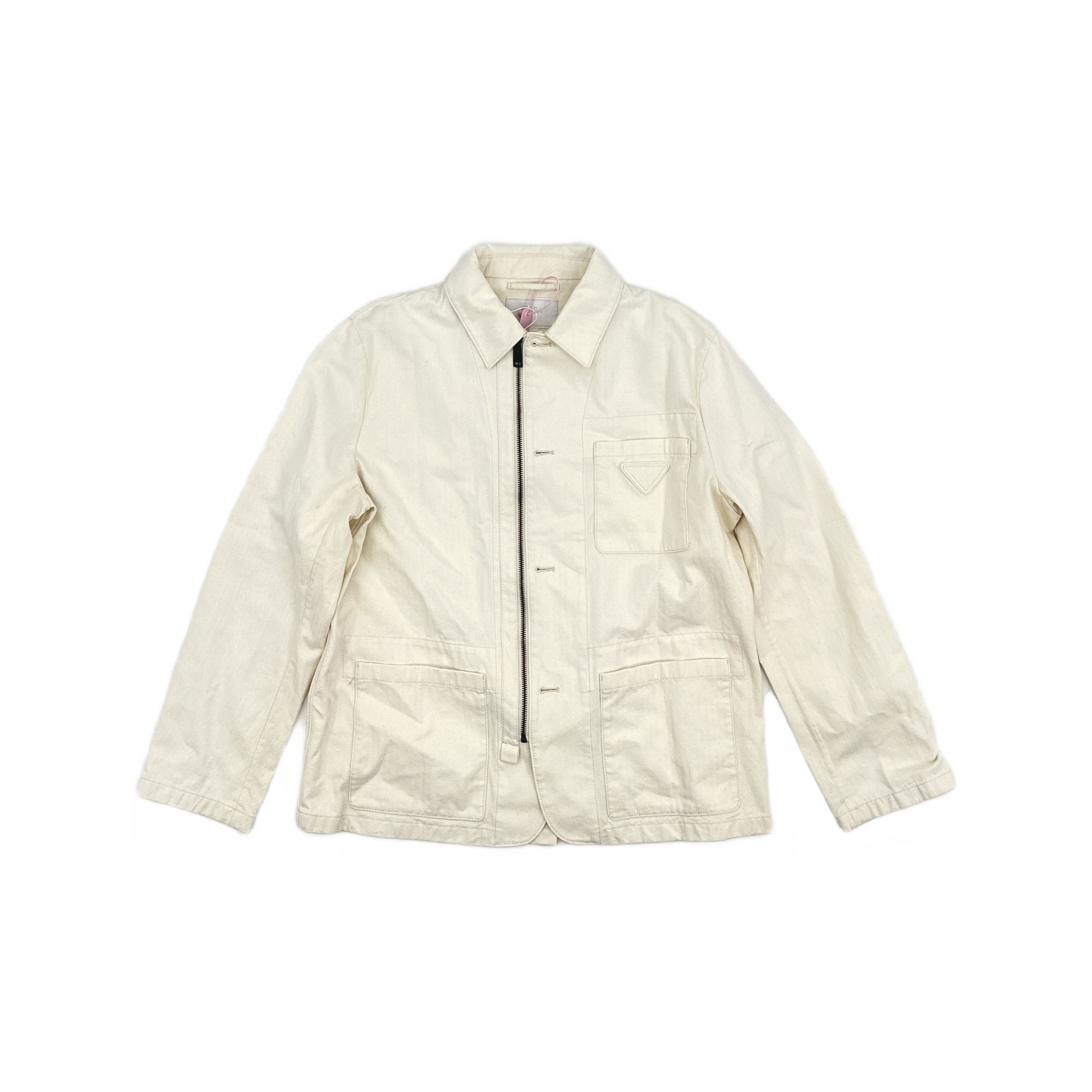 Prada Prada Logo Zip Jacket Beige Size M Size US M / EU 48-50 / 2 - 1 Thumbnail