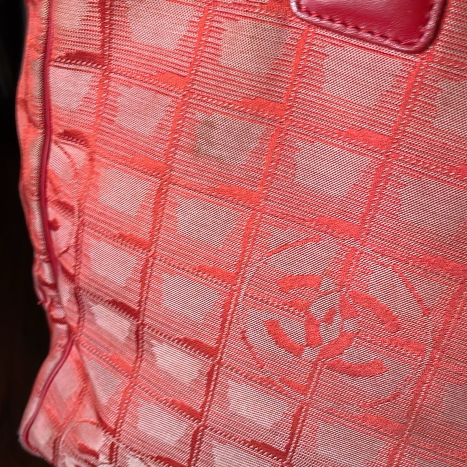 Chanel Traveline Canvas Tote Bag Orange/Red - Pre-Loved