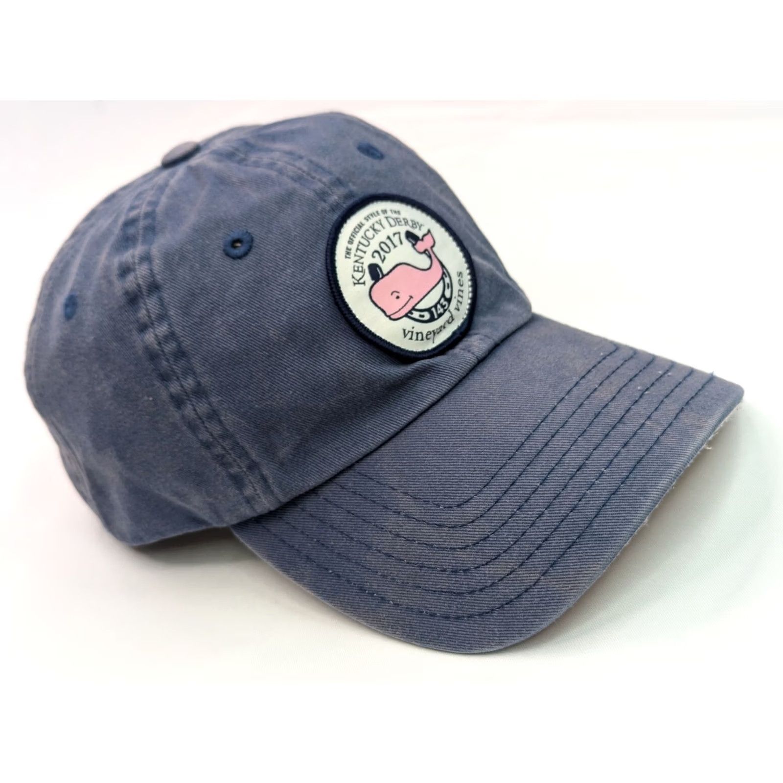 Vineyard Vines Vineyard Vines Kentucky Derby 143rd Hat Cap Adjustable Strap Blue Adult Baseball Cap Whale Theme Men/Women Size ONE SIZE - 5 Thumbnail
