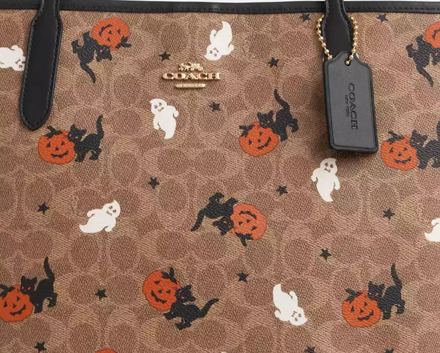 Coach City Tote In Signature Canvas With Halloween Print CW450 Size ONE SIZE - 5 Thumbnail