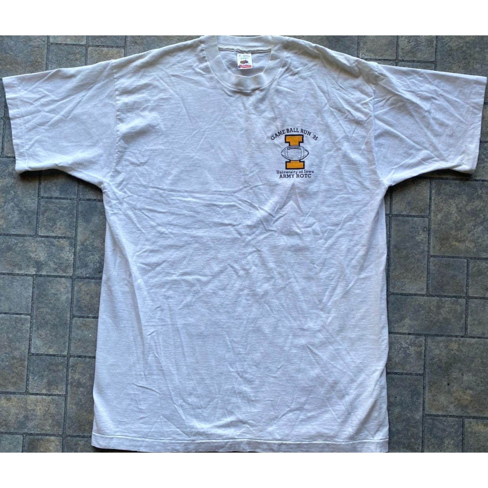 Fruit Of The Loom VINTAGE University Of Iowa T Shirt Men XL White 1995 Fruit Of The Loom Short Sleeve 90s College Sports Size US XL / EU 56 / 4 - 2 Thumbnail