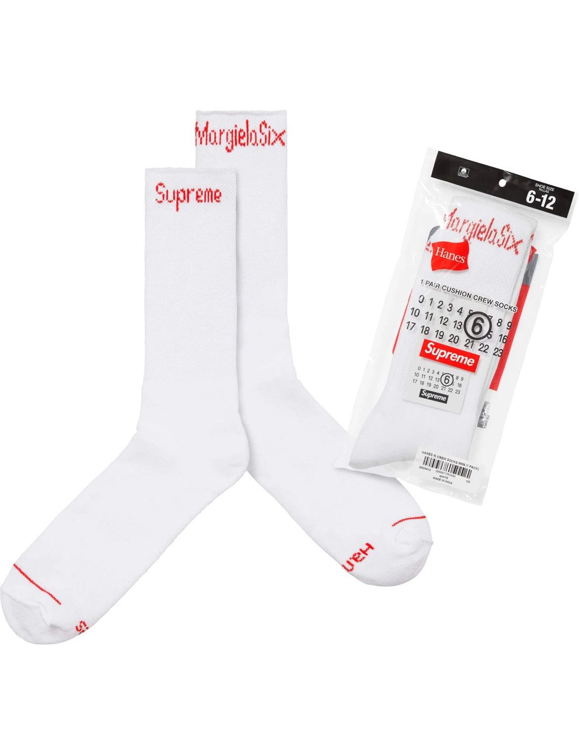 Pre-owned Maison Margiela X Supreme Maison Margiela Supreme Socks In White