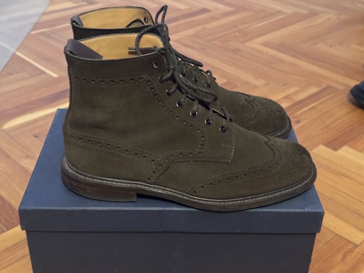 Tricker's Trickers Stow boot in Olive green suade Size US 10.5 / EU 43-44 - 1 Thumbnail
