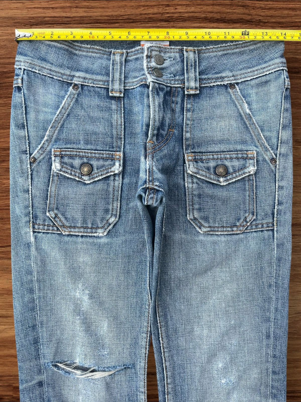 Japanese Brand Vintage Japanese Brand Bell Bottom Distressed Flare Jeans Size 28" / US 6 / IT 42 - 11 Thumbnail