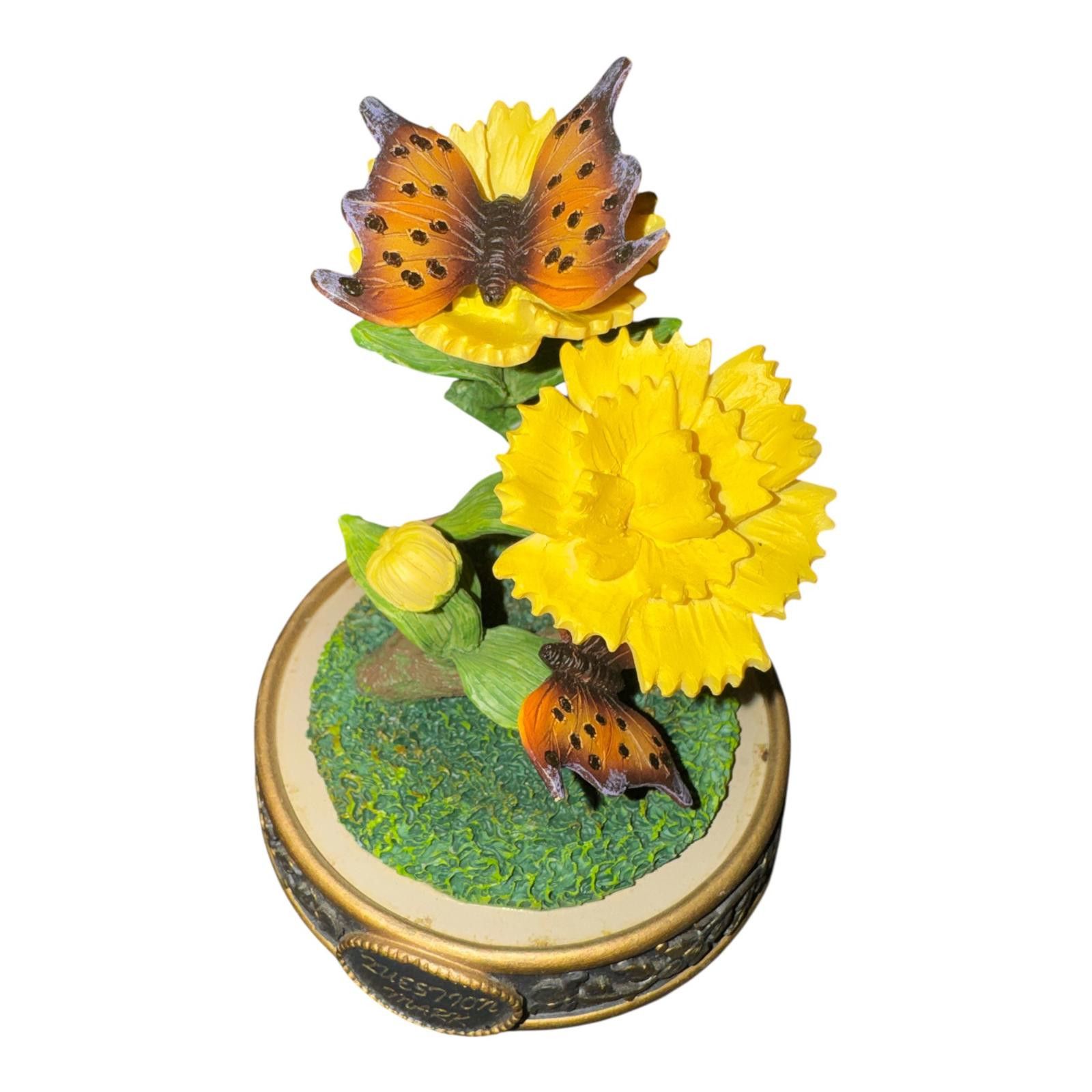 Unknown London Yellow Flower and Butterfly Decorative Dome Figurine Size ONE SIZE - 2 Thumbnail