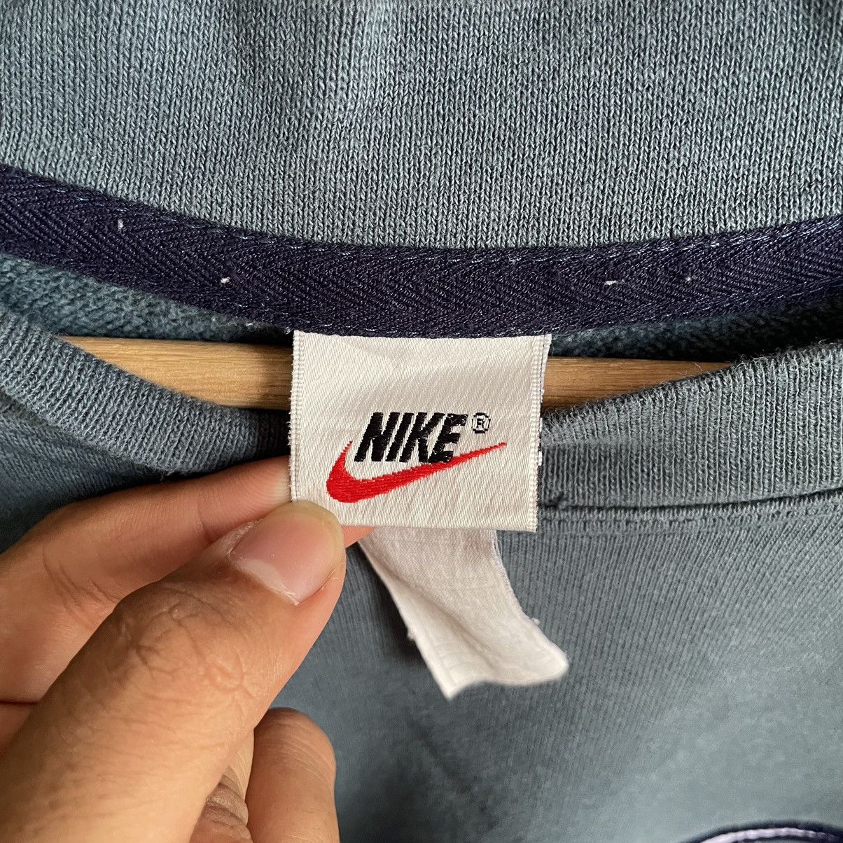 Nike × Vintage Vintage 90’s Nike big swoosh Crewneck Size US L / EU 52-54 / 3 - 4 Thumbnail