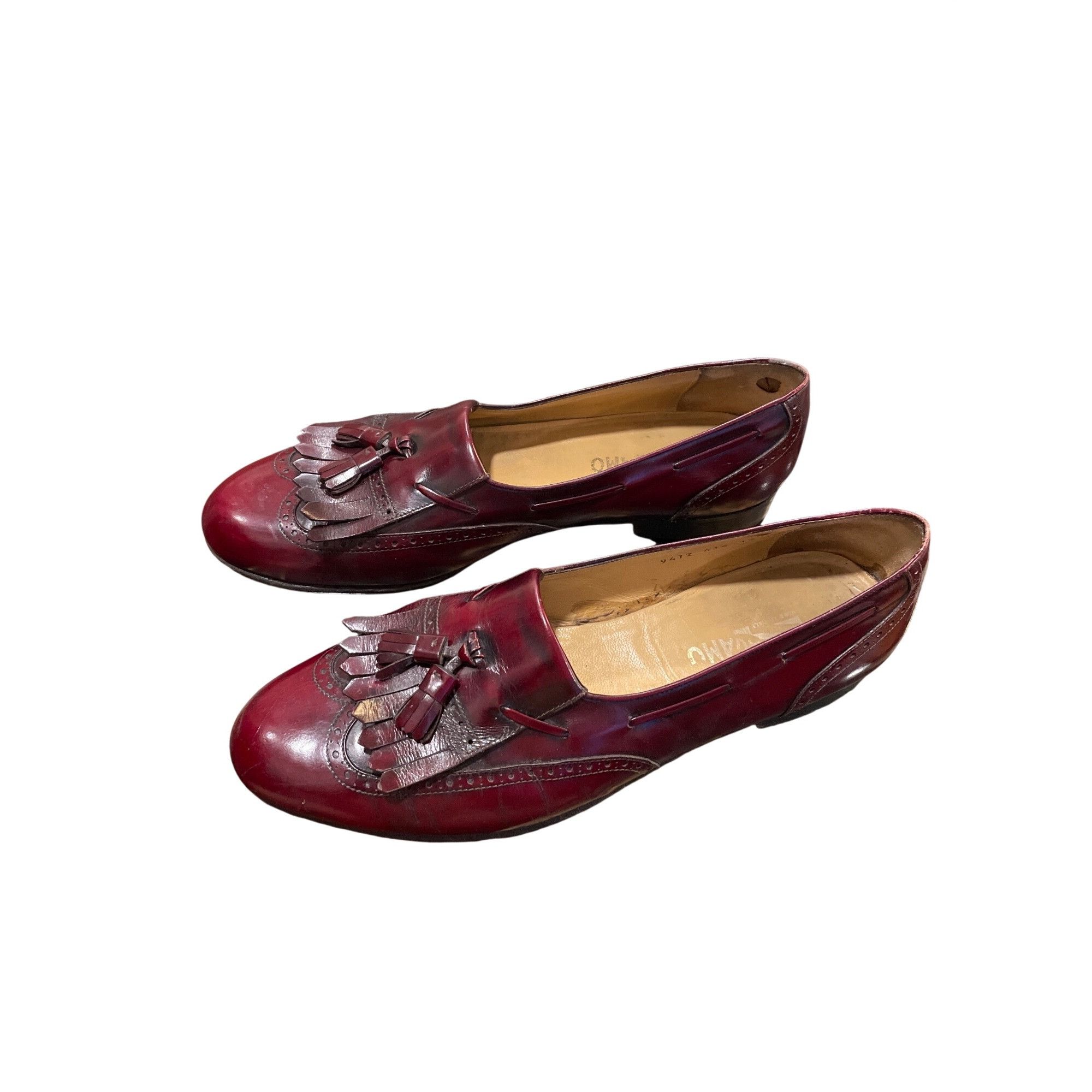 Salvatore Ferragamo Salvatore Ferragamo mens burgandy leather tassled oxford sho Size US 12 / EU 45 - 4 Thumbnail