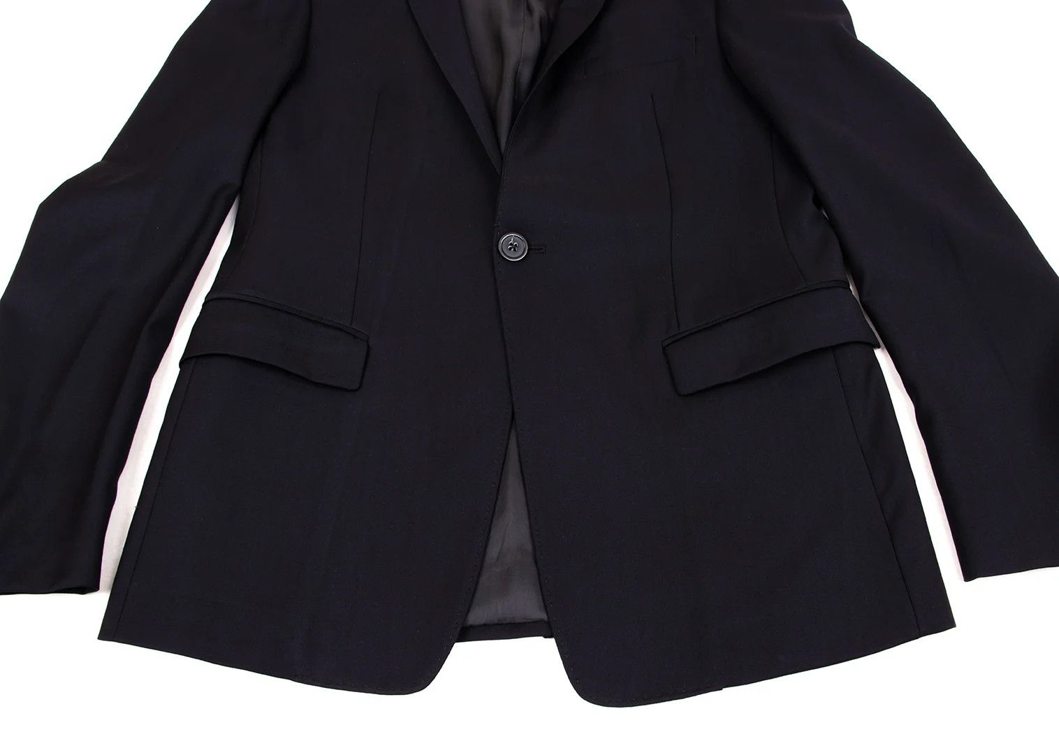 Emporio Armani Glossy Wool Stitch Design Peak Lapel Jacket Navy 46 Size US S / EU 44-46 / 1 - 9 Thumbnail