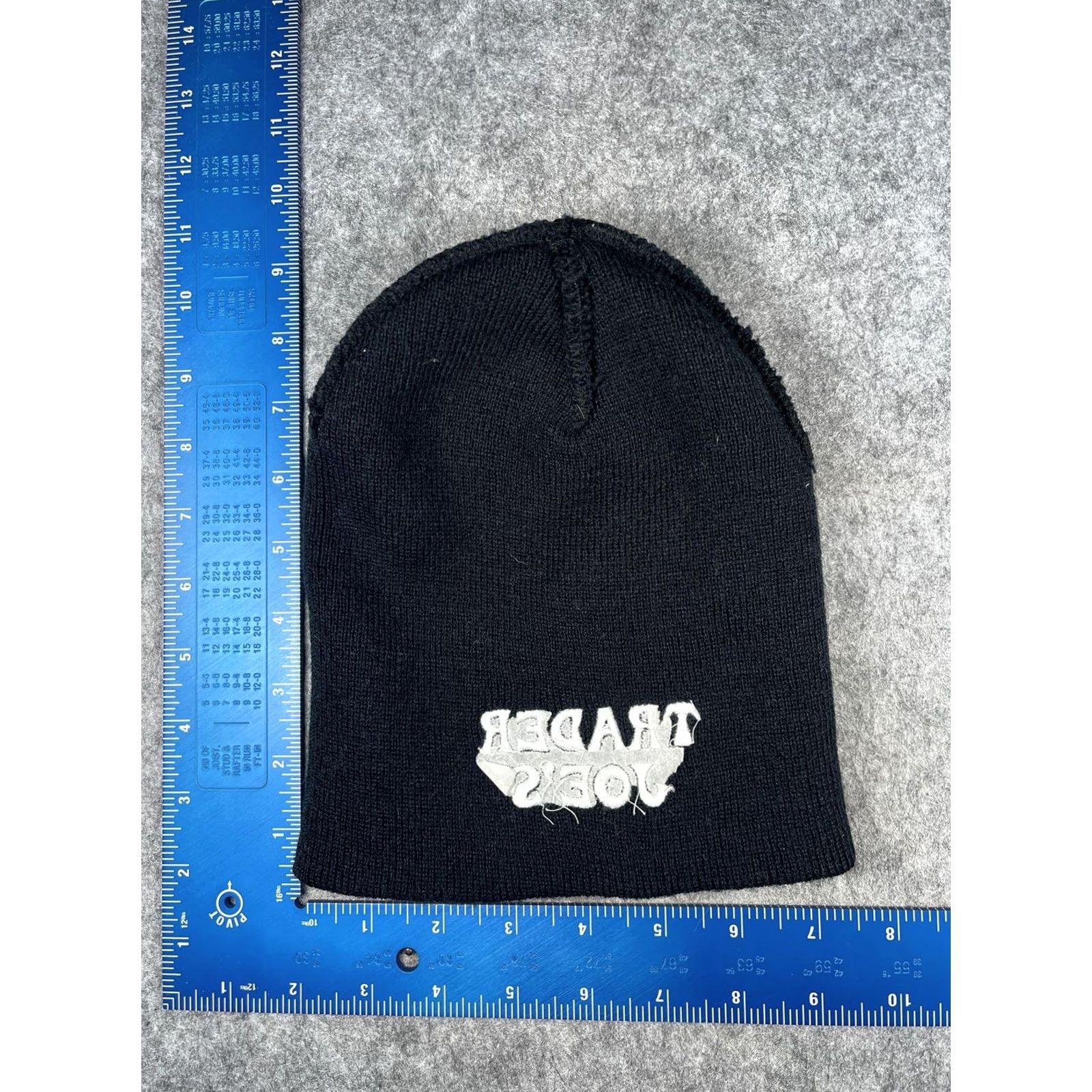 Vintage VINTAGE Trader Joes Hat Beanie Mens One Size Black Knit Logo Winter Grocery Yupoong Size ONE SIZE - 6 Thumbnail