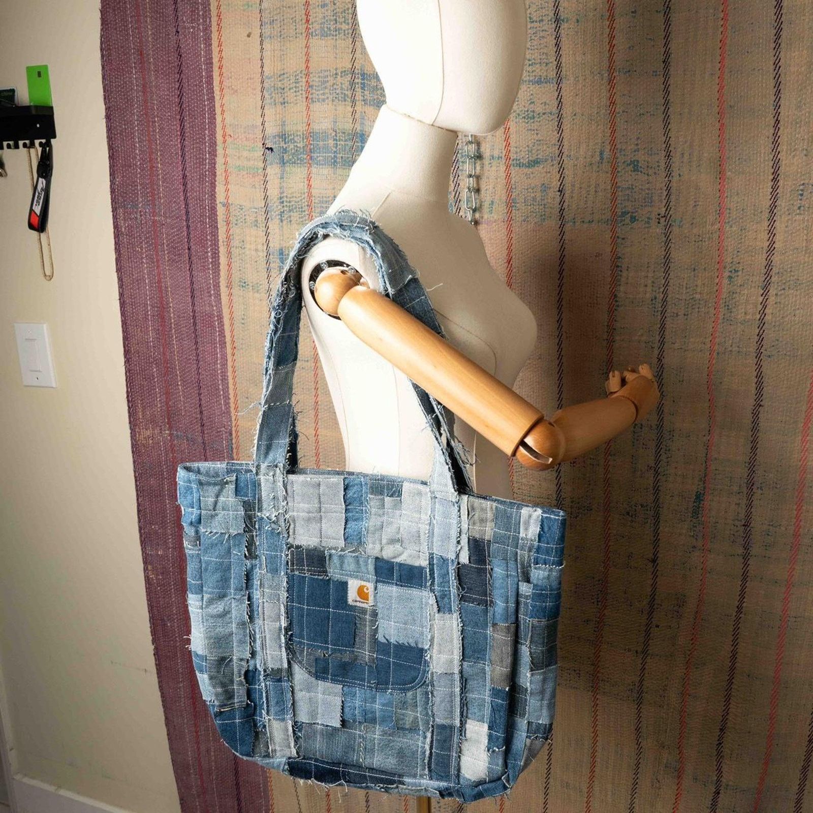 Carhartt Custom upcycled carhartt tote bag / patchwork tote bag Size ONE SIZE - 2 Thumbnail
