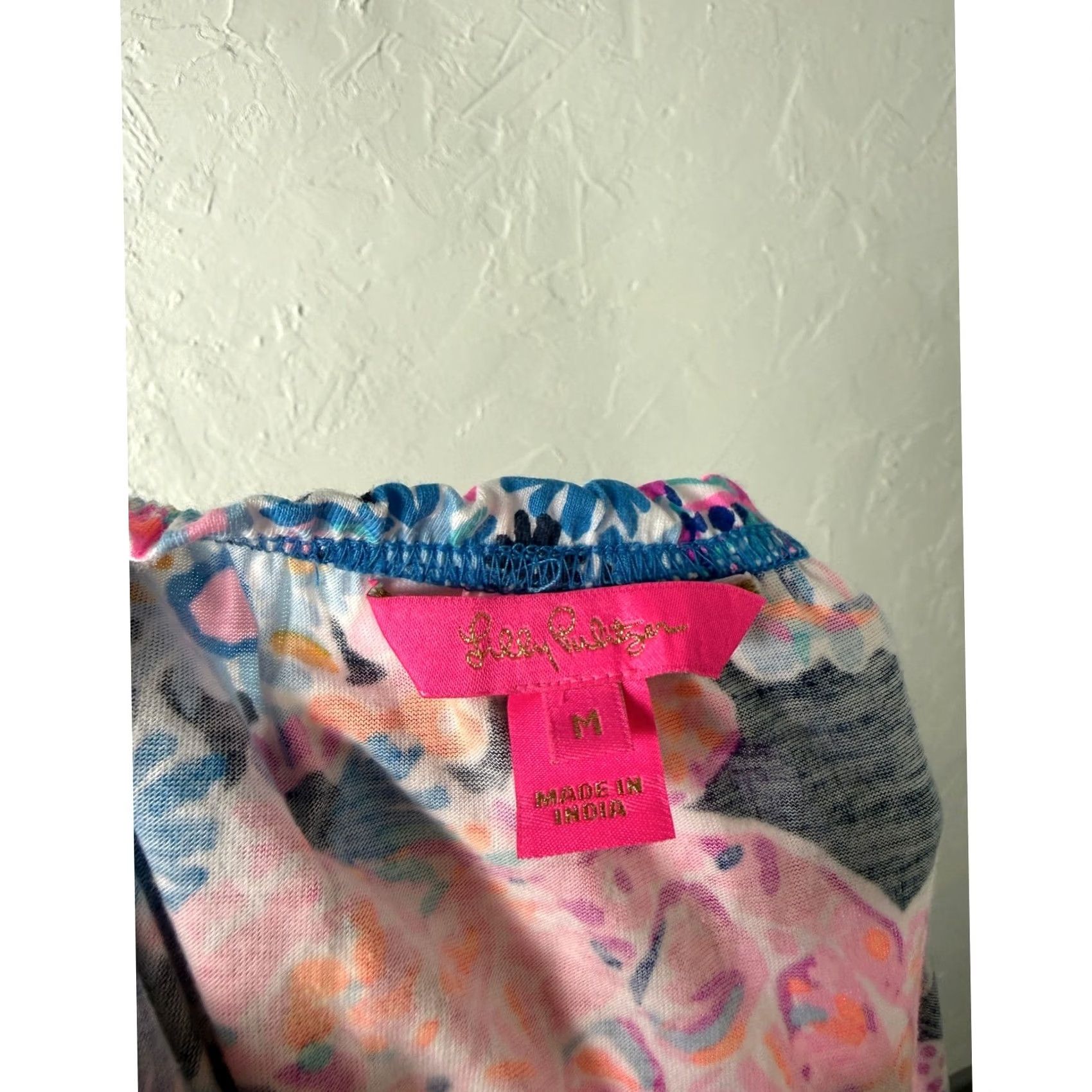Lilly Pulitzer Lilly Pulitzer Loro Swing Women's Dress Floral Sleeveless Knit Cotton M Blue Short A-Line Beach Casual pull over Shirt? Size M / US 6-8 / IT 42-44 - 6 Thumbnail