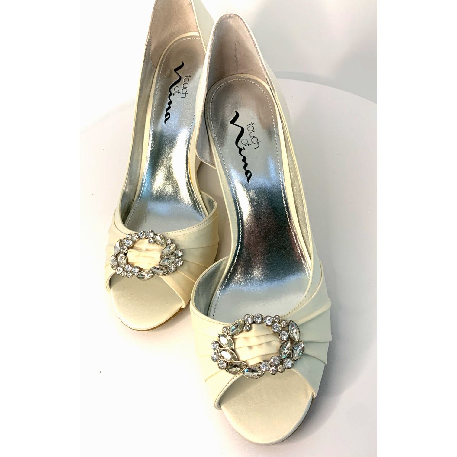 Other NINA Womens Satin d'Orsay Wedge Heels Shoes US Size 9.5- NIB Size US 9.5 / IT 39.5 - 3 Thumbnail