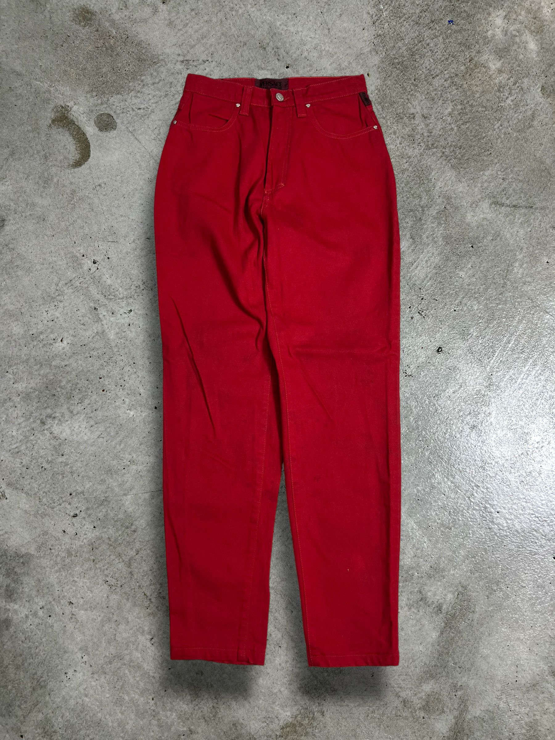 Versace Jeans Couture VERSACE Jeans Couture Red Denim GTMPT379 Size 26" / US 2 / IT 38 - 6 Thumbnail