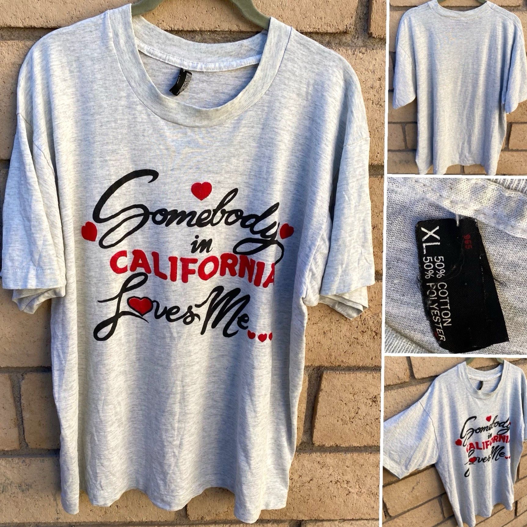 Vintage VINTAGE Somebody In California Loves Me T-Shirt Size US XL / EU 56 / 4 - 2 Thumbnail